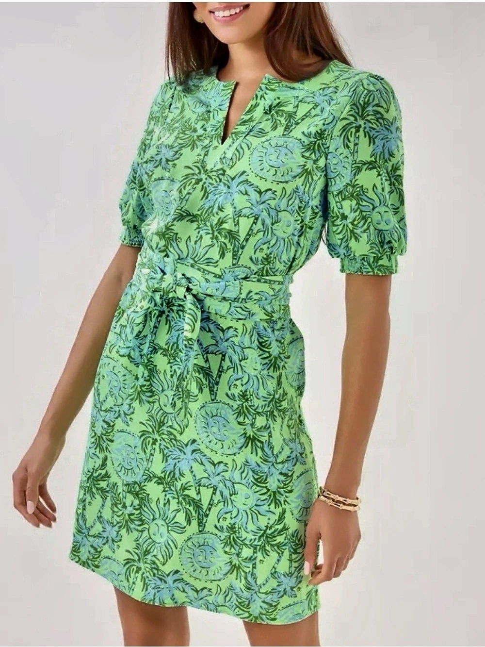 Lilly Pulitzer Sydnee Dress Floral Mini Green & Blue Size 6 NWT - Picture 2 of 9